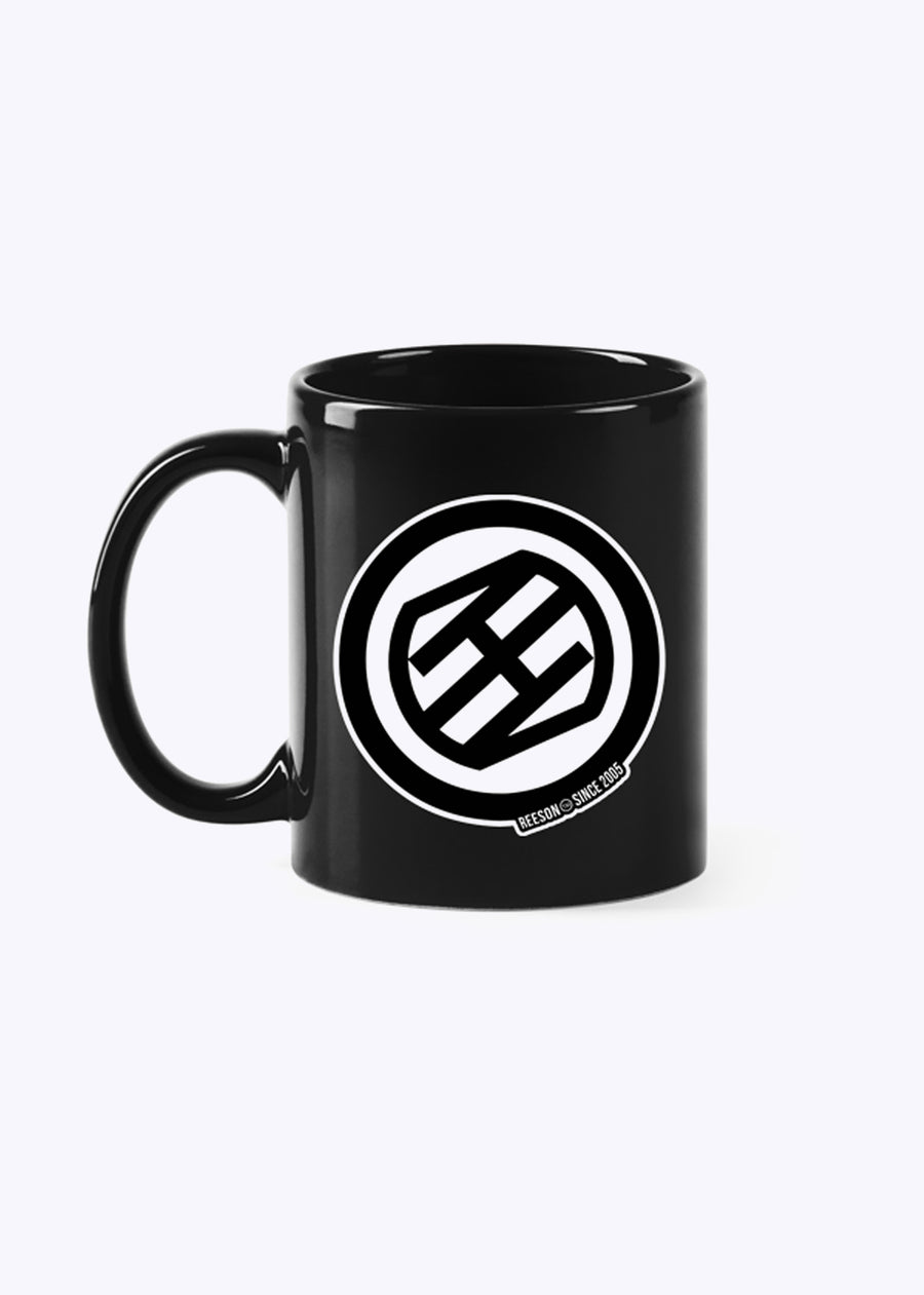 reeson mug logo black ceramic
